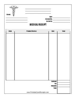 Forms Medical Store Receipt Template