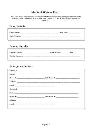 Forms Medical Waiver Form