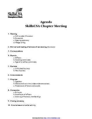 Meeting Agenda Sample 1