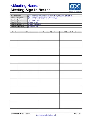 Forms Meeting Attendance Roster Template