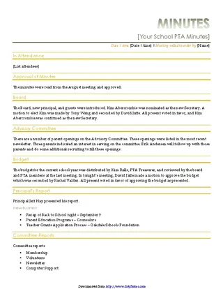 Forms Meeting Minutes Template 2