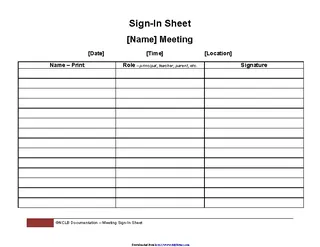 Forms Meeting Sign In Sheet