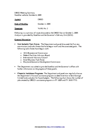 Forms Meeting Summary Template