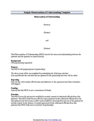 Memorandum Of Understanding Template 3