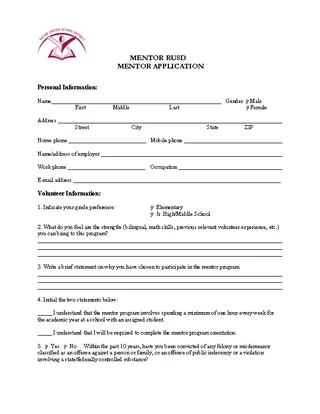 Forms Mentor Application Template