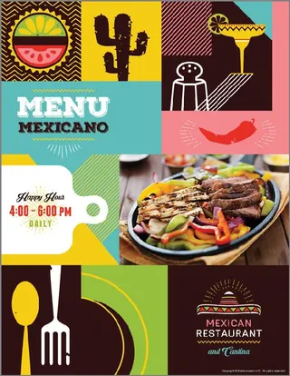 Forms Mexican Restaurant Menu Template
