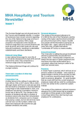 Mha Hospitality And Tourism Newsletter