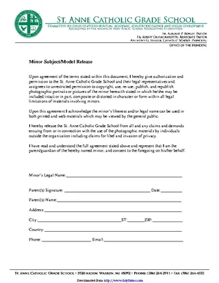 Forms Michigan Model Release Form 3