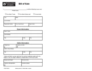 Michigan Vehicle Bill Of Sale Form