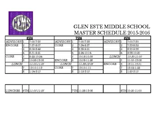 Middle School Master Schedule Template