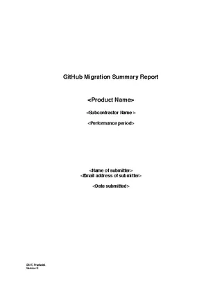 Migration Project Summary Report Template