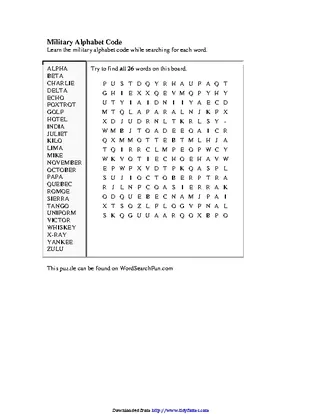 Forms Military Alphabet Code