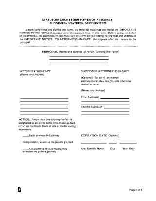Minnesota Durable Power Of Attorney Form
