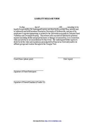 Forms Minnesota Liability Release Form