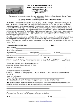 Minnesota Medical Release Form 2