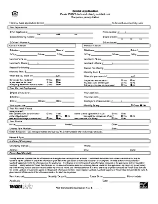 Minnesota Rental Application Form