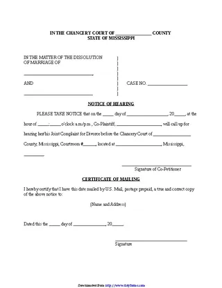 Forms Mississippi Notice Of Hearing Form