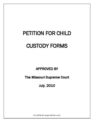 Forms Missouri Child Custody Form