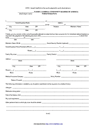 Missouri Medical Release Form