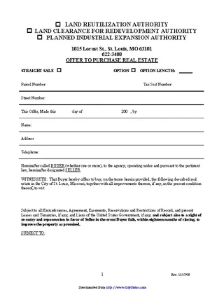 Forms Missouri Offer To Purchase Real Estate Form