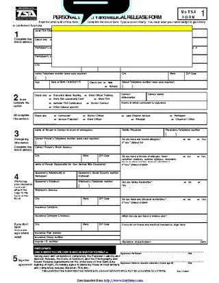 Missouri Personal Liability And Medical Release Form