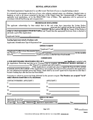 Missouri Rental Application Form