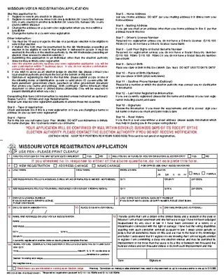 Forms Missouri Voter Registration Application