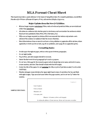 Mla Cover Sheet Template