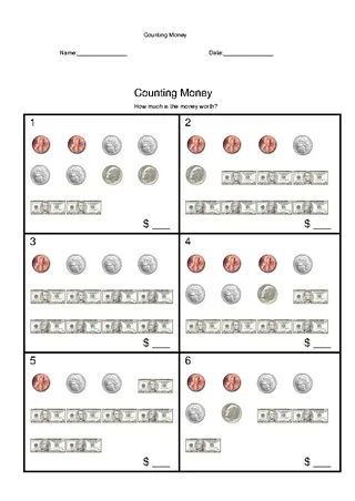 Forms Money Math Worksheets Free