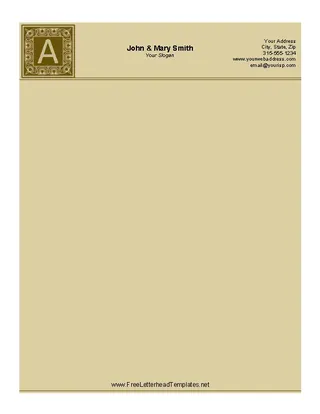 Forms Monogrammed Letterhead Brown Template In Ms Word