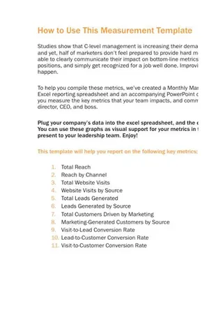 Forms Monthly Marketing Reporting Template