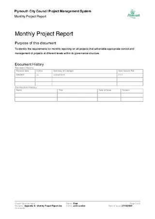 Monthly Project Report