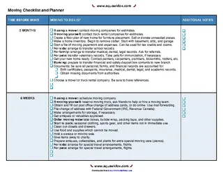 Moving Checklist And Planner