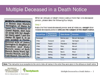 Multiple Deceased Death Notice