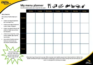 My Daily Menu Planner Template