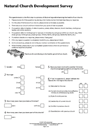 Natural Church Development Survey Template