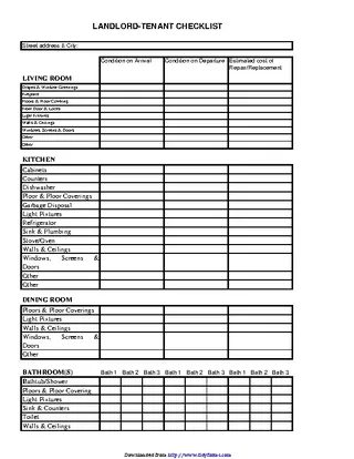 Forms Nebraska Landlord Tenant Checklist