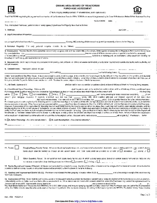 Forms Nebraska Purchase Agreement Form