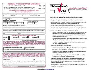 Forms Nebraska Voter Registration Form