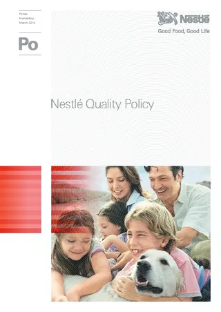 Nestle Quality Policy Template