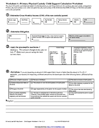 Forms Nevada Child Support Worksheet Aandb Form