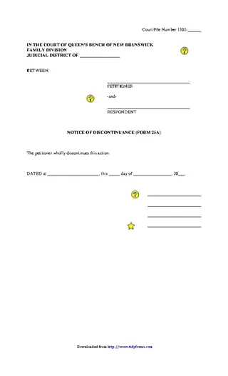 New Brunswick Notice Of Discontinuance Form