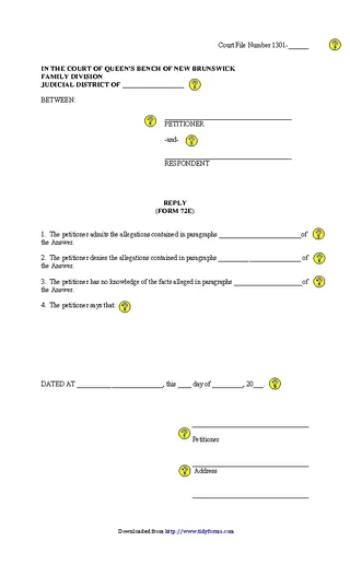 New Brunswick Reply Form