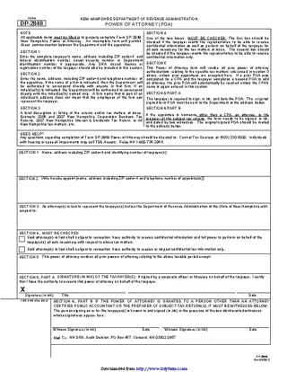 New Hampshire Tax Power Of Attorney Form