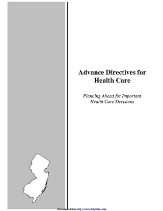 Forms New Jersey Advance Directives For Health Care