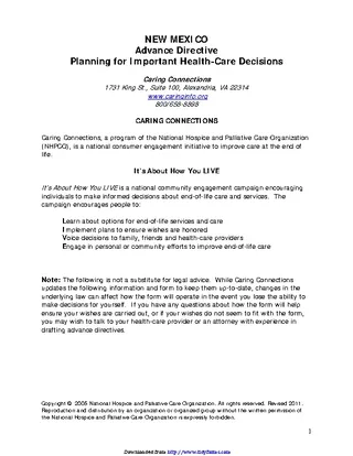 Forms New Mexico Advance Health Care Directive Form
