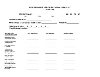 New Physician Orientation Checklist Word Doc Download