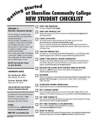 New Student Checklist Template