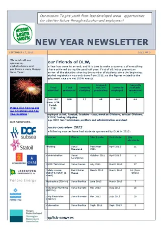 New Year Newsletter