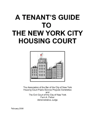 Forms New York City Housing Court Eviction Guide Tenants